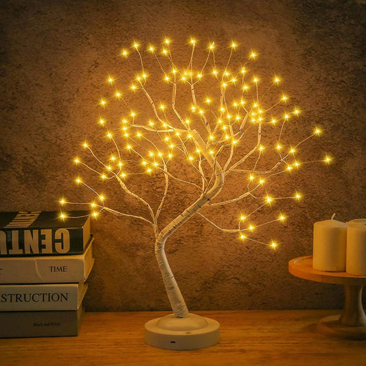 LED Birch Tabletop Bonsai Tree Night Light